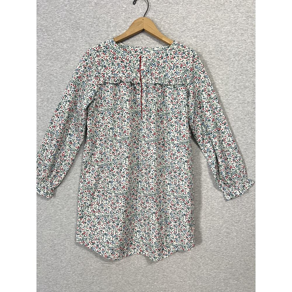 Crewcuts Sleepwear Nightgown Girls XL 12-14 White Floral Button Front Ruffle‎ PJ